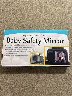 Baby Safety Mirror - Adjustable Back Seat Mirror - Black